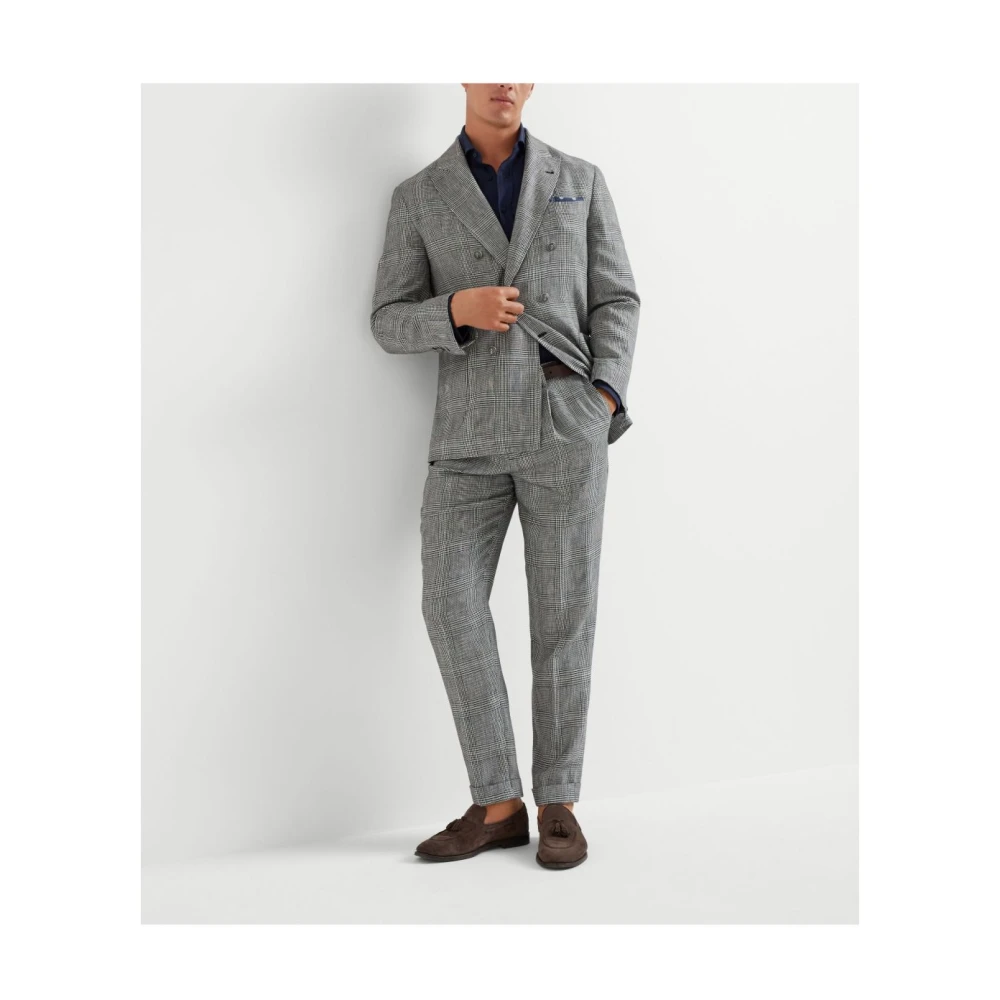 BRUNELLO CUCINELLI Navy Blauwe Button-Up Shirt Blue Heren