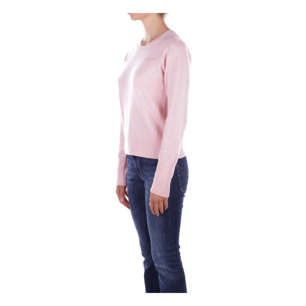 Guess Roze Logo Trui Zijde Wolmix Pink Dames