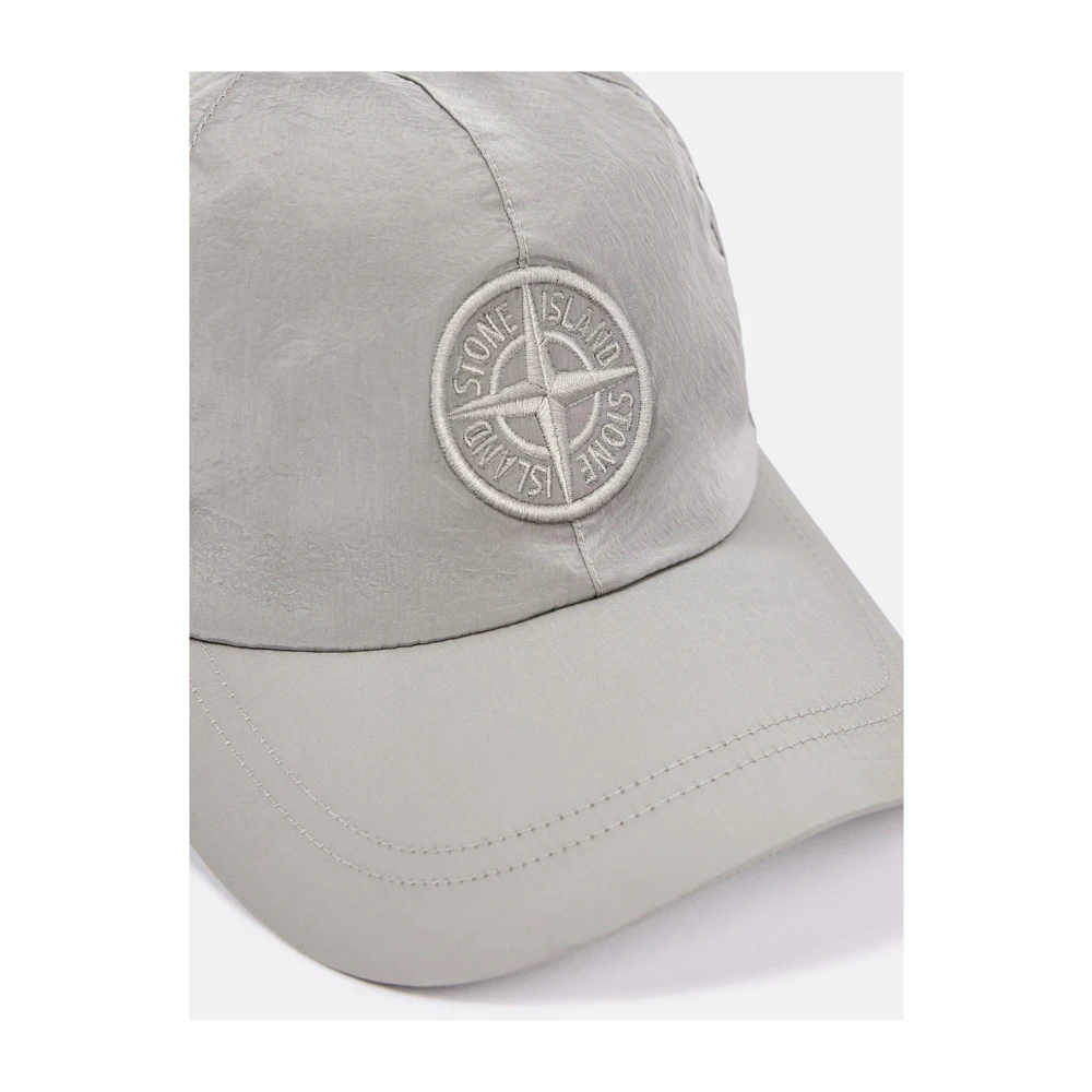 Stone Island Grijze Nylon Mesh Hoed Elastisch Koord Gray Heren