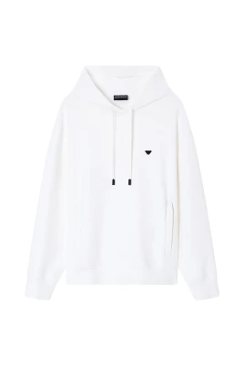Dubbel Jersey Hoodie med Mikroörnbroderi