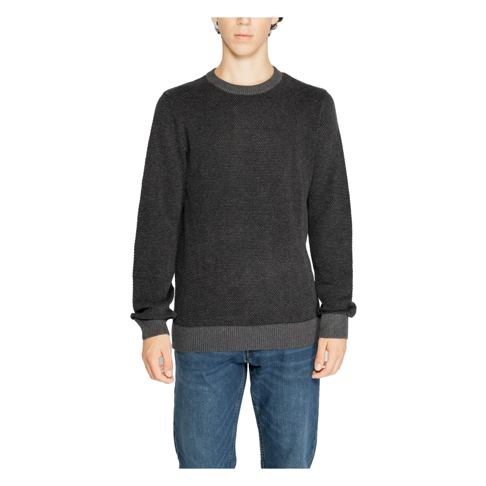 jack & jones Grijze Gebreide Ronde Hals Trui Gray Heren