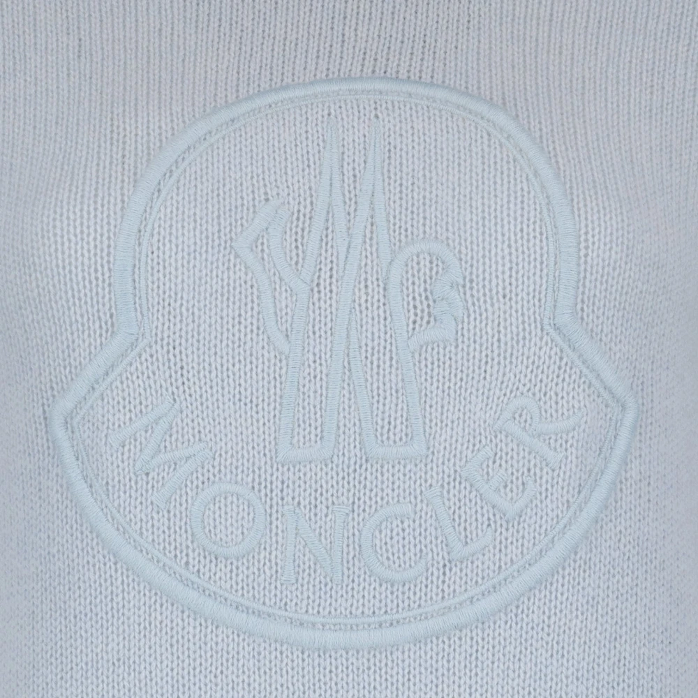 Moncler Logo Kasjmier Trui Blue Dames