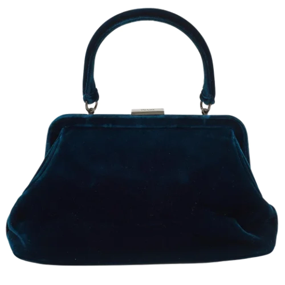 Prada Vintage Pre-owned Velvet prada-bags Blue Dames