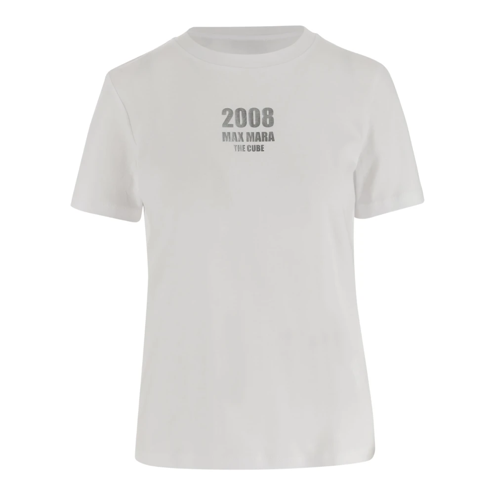 Max Mara Witte T-shirts en Polos met Logo Print White Dames