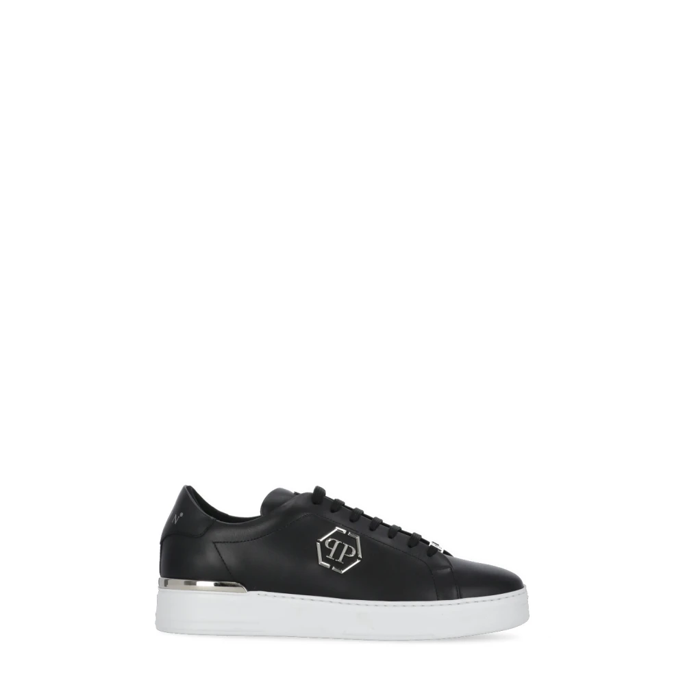 Philipp Plein Hexagon Low-Top Leren Sneakers Heren Schoenen Zwart