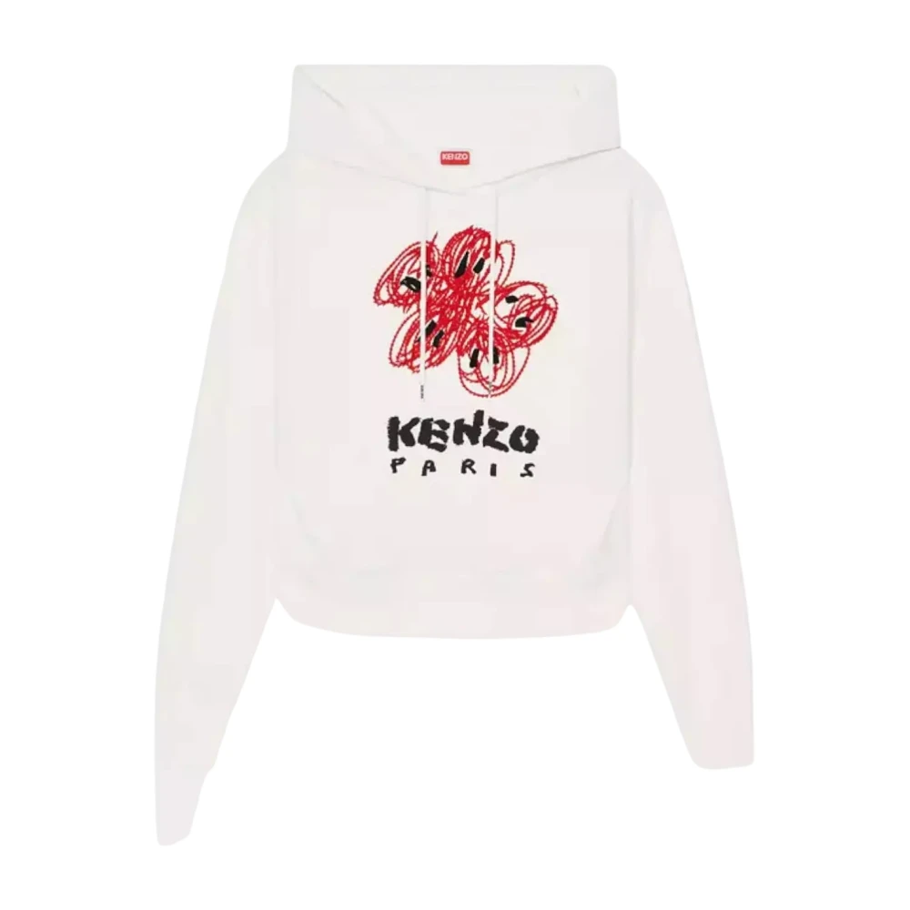 Kenzo Witte katoenen Hoodie Klassieke stijl White Dames