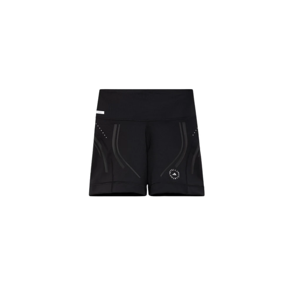 Adidas by stella mccartney Shorts van bedrukte stretchstof Black Dames