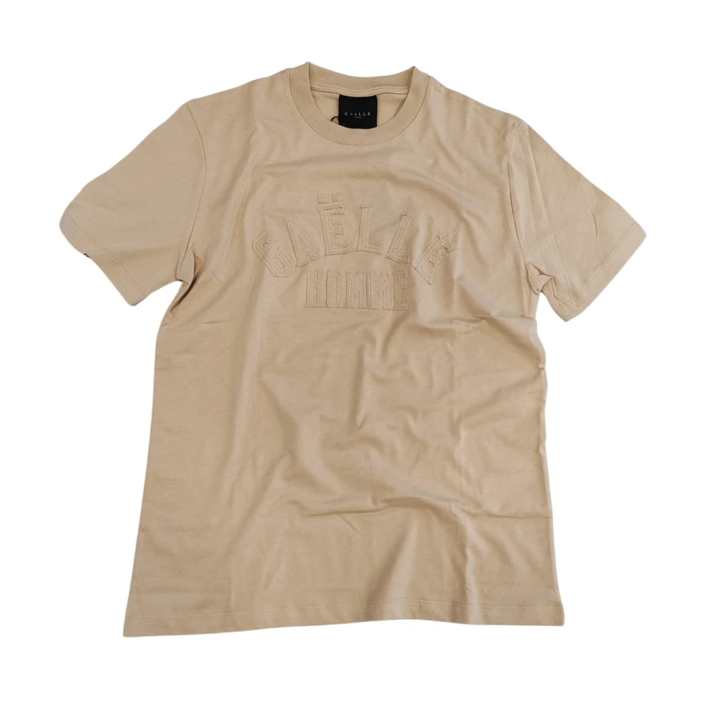 Gaëlle Paris Beige T-Shirts, Male, 2XL, Logo T-Shirt