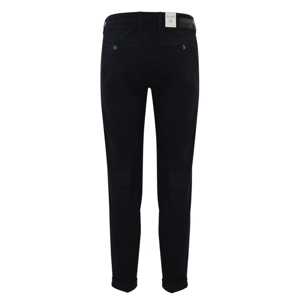 Re-Hash Blauwe Katoenen Slim Fit Broek Blue Heren