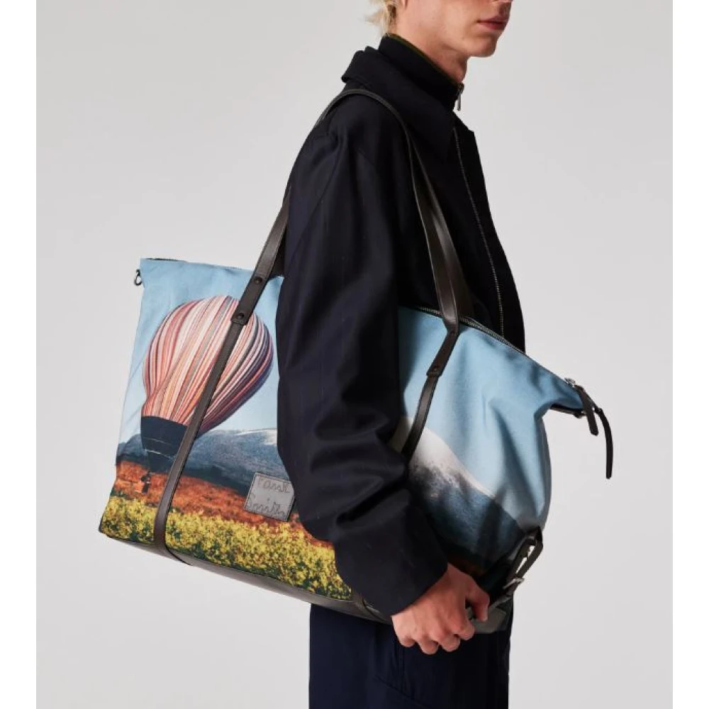 PS By Paul Smith Canvas Duffeltas met Handtekeningprint Multicolor Heren