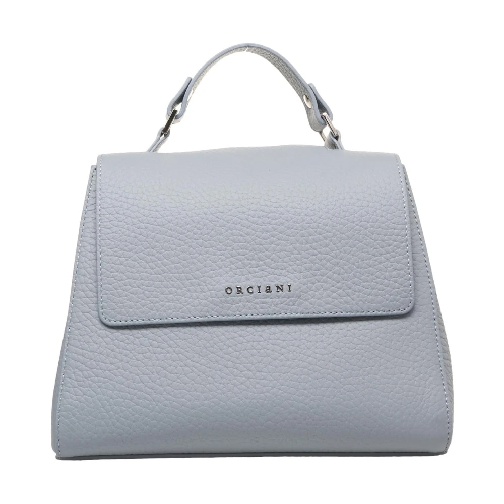 Orciani Blauwe Leren Handtas Sveva Soft Blue Dames