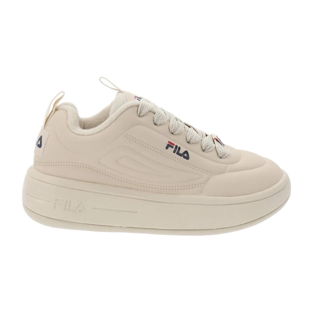 Fila Women's Beige Sneakers, 7 Uk, Faux Leather Trainers