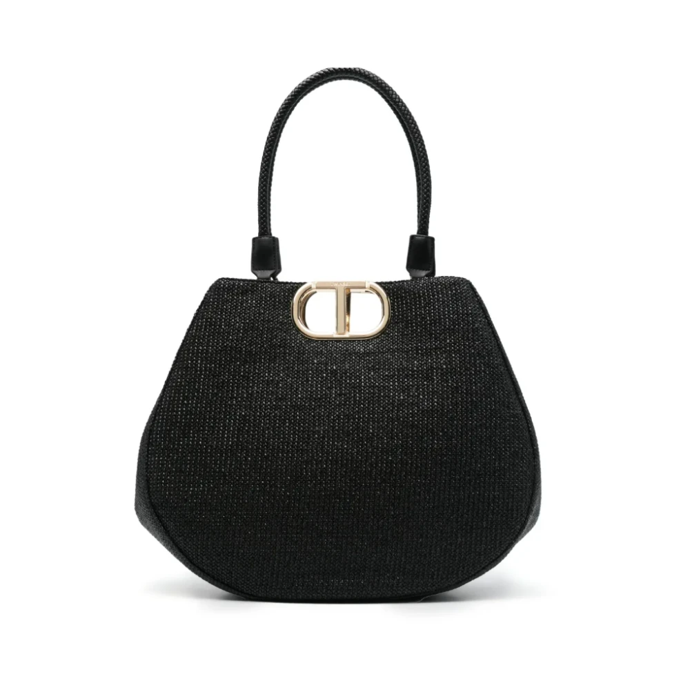 Twinset Geweven Handvat Tote Tas Zwart Black Dames