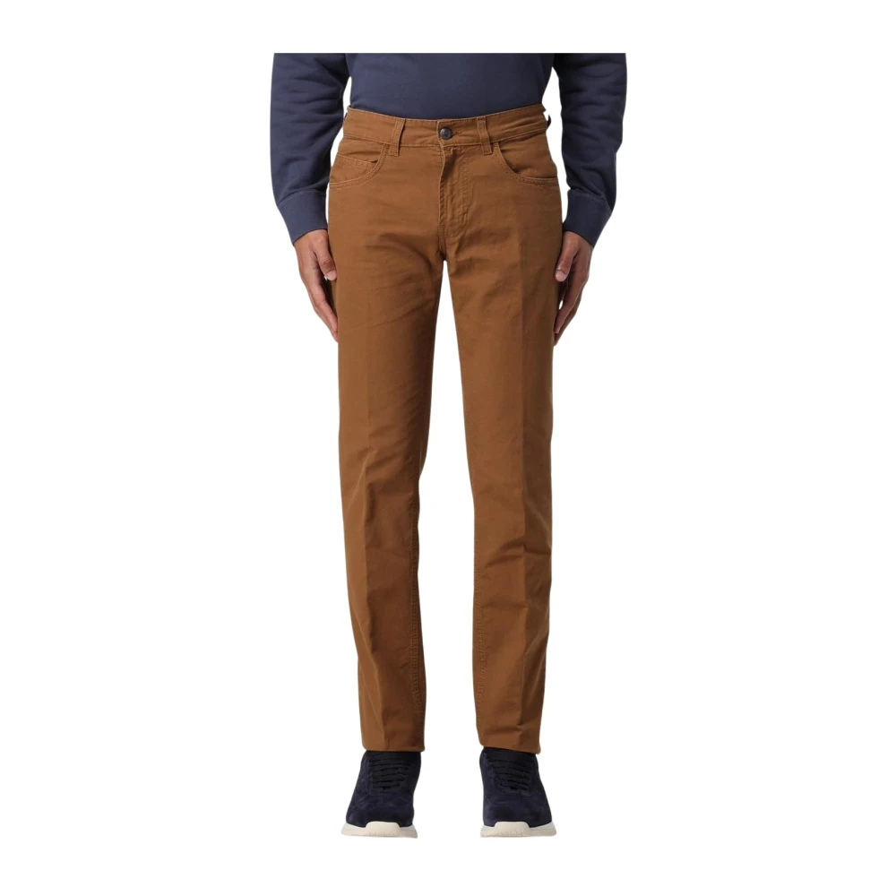 Fay Men's Brown Chinos, W42, Stylish Cotton Trousers