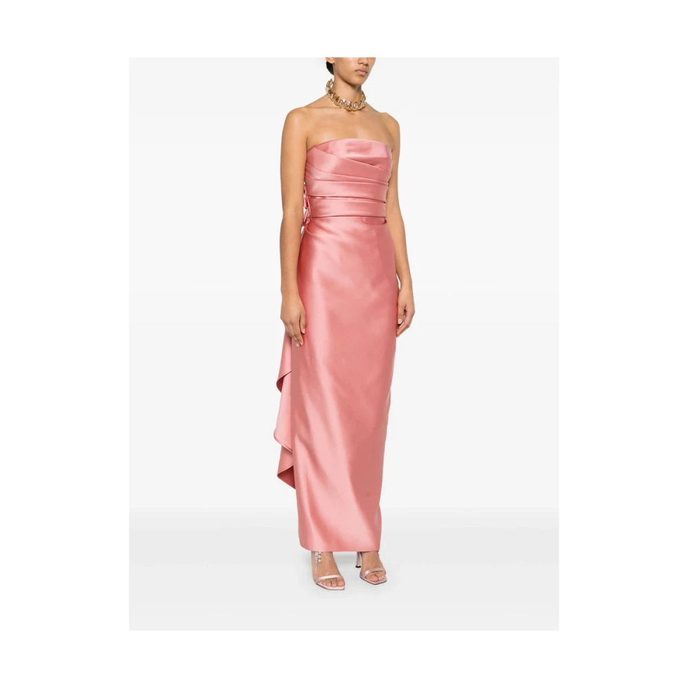 Elie Saab Poederroze Strapless Gedrapeerd Jurk Pink Dames