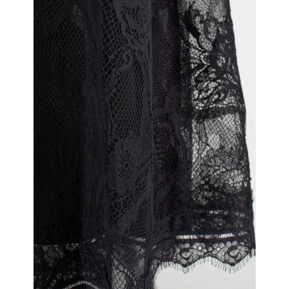 Ermanno Scervino Lange Jurk met Kant en Tule Black Dames