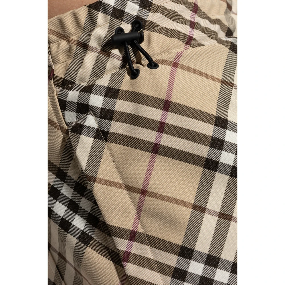 Burberry Geruite shorts Beige Heren