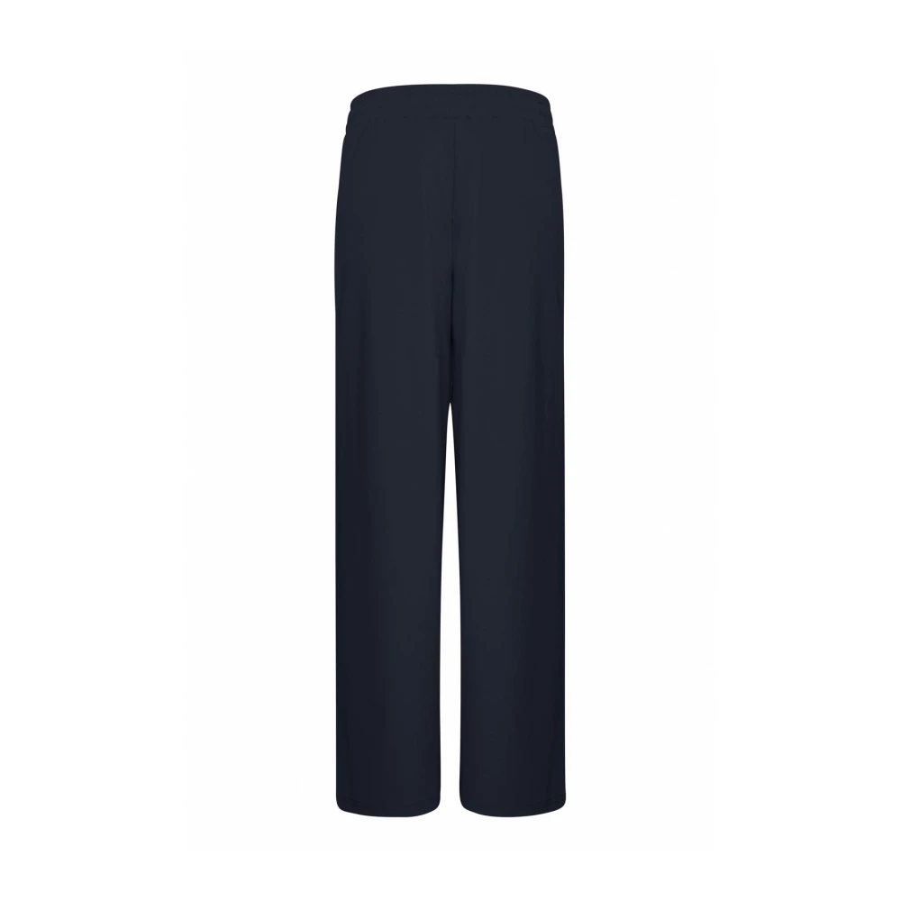 Ichi Blauwe Slip-On Wijde Broek Blue Dames