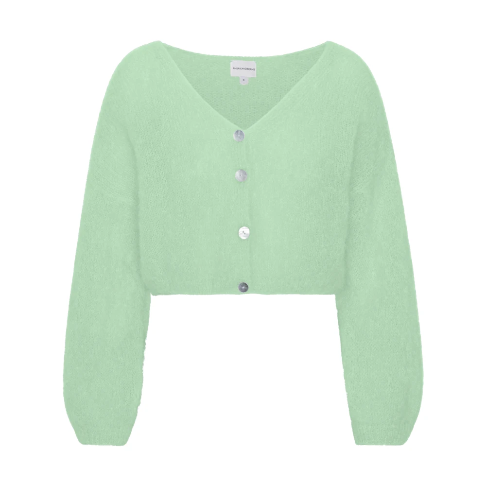 Mohair Cropped Cardigan Mint Green