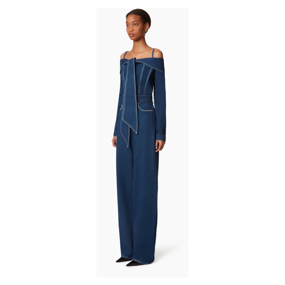 Nina Ricci Off Shoulder Denim Blue Dames