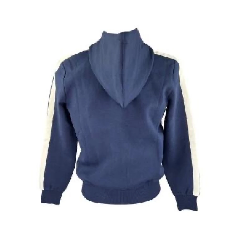Sun68 Heritage Cotton Hoodie met Zip Stripe Blue Heren
