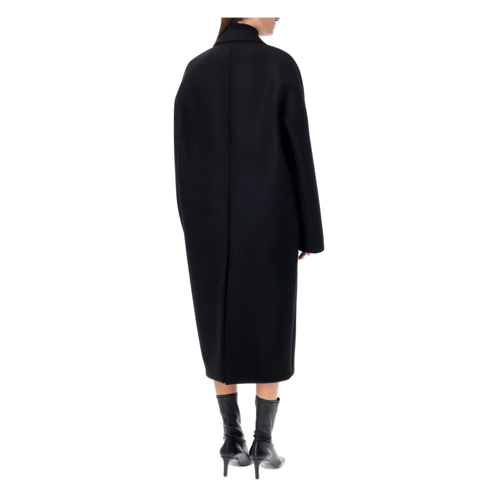 Courrèges Zwarte Cocoonjas Buitenkleding Aw24 Black Dames