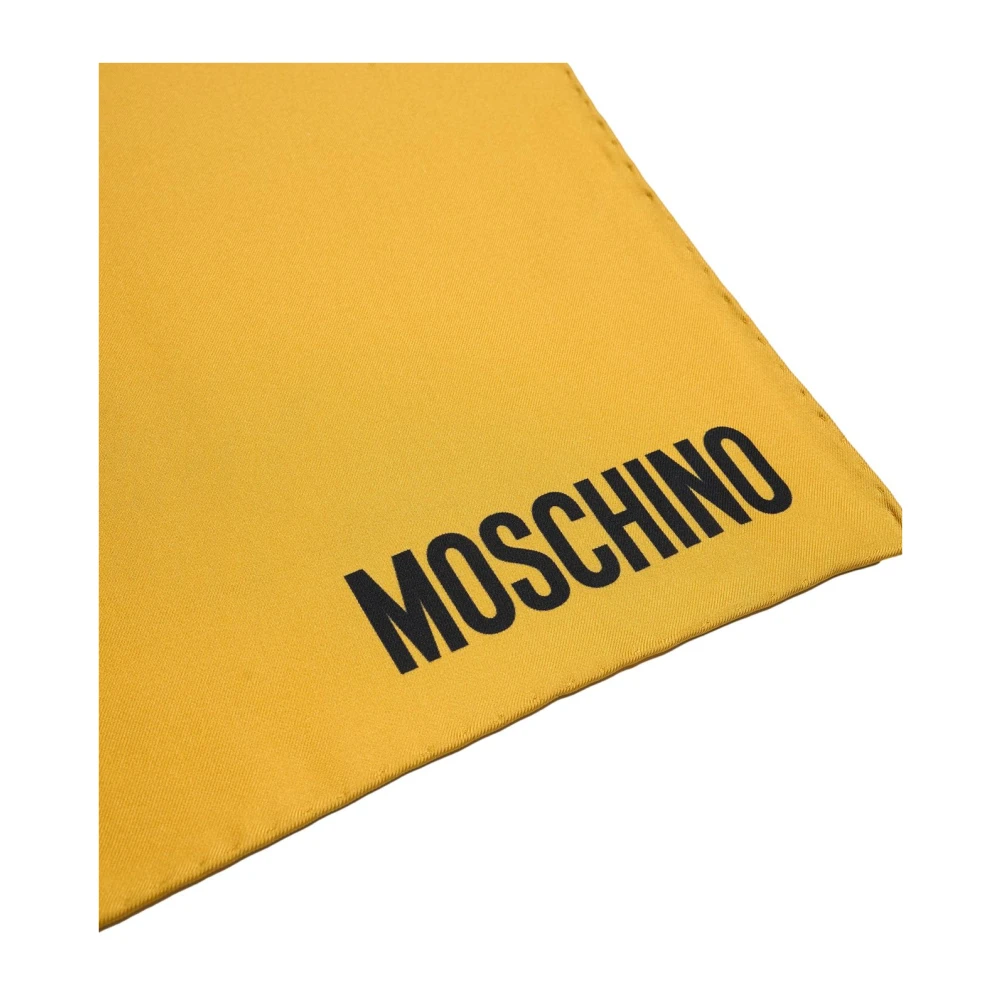 Moschino Gele Smiley Zijden Sjaal Yellow Dames