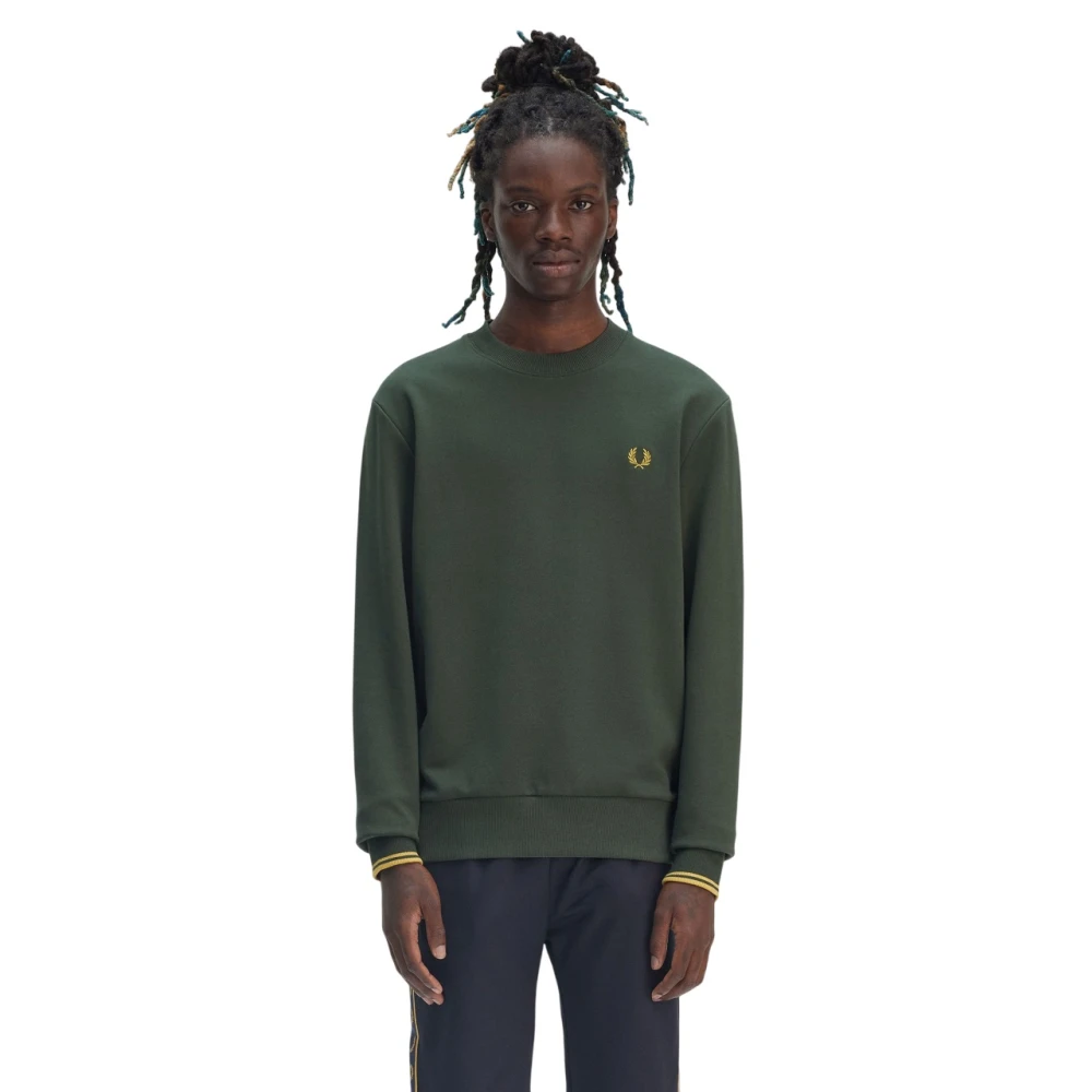 Fred Perry Groene Katoenen Crew Neck Sweater Green Heren