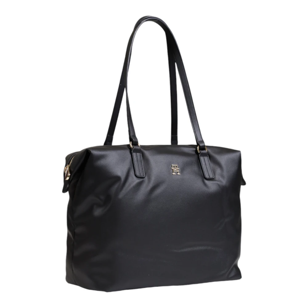Tommy Hilfiger Zwarte Rits Handtas Eenvoudig Ontwerp Vrouwen Black Dames
