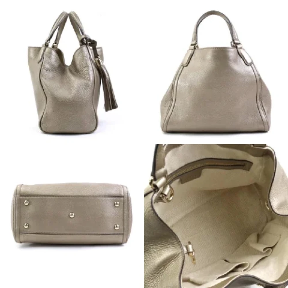 Gucci Vintage Pre-owned Leather gucci-bags Gray Dames