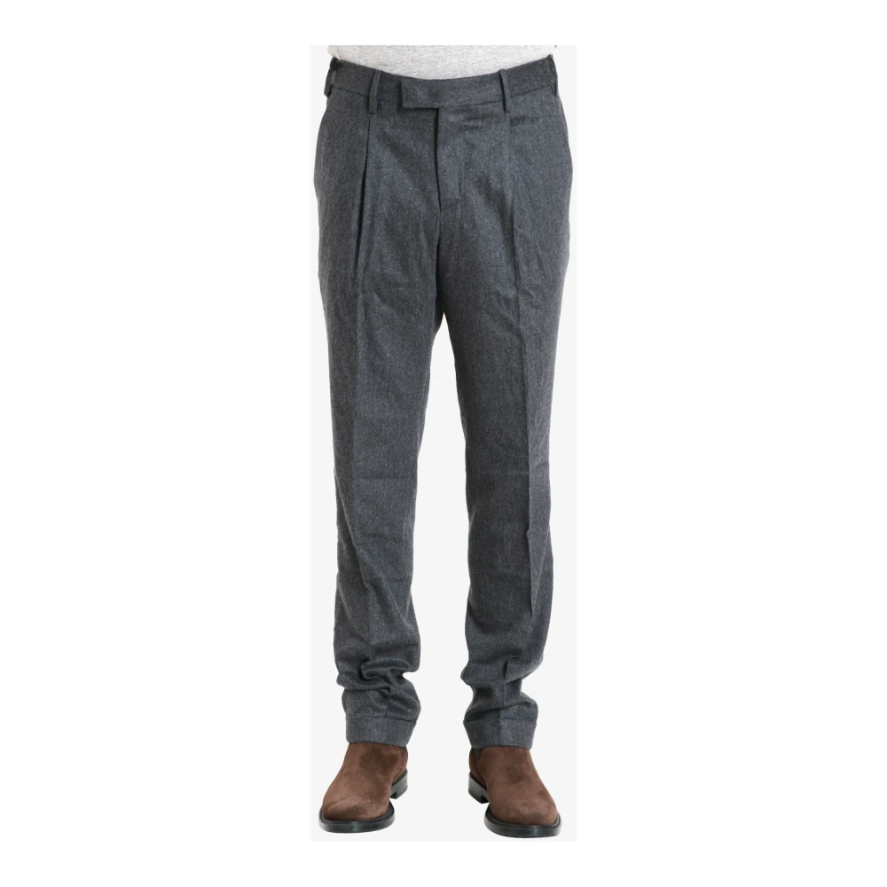 PT Torino Zachte Stretch Wollen Broek Gray Heren