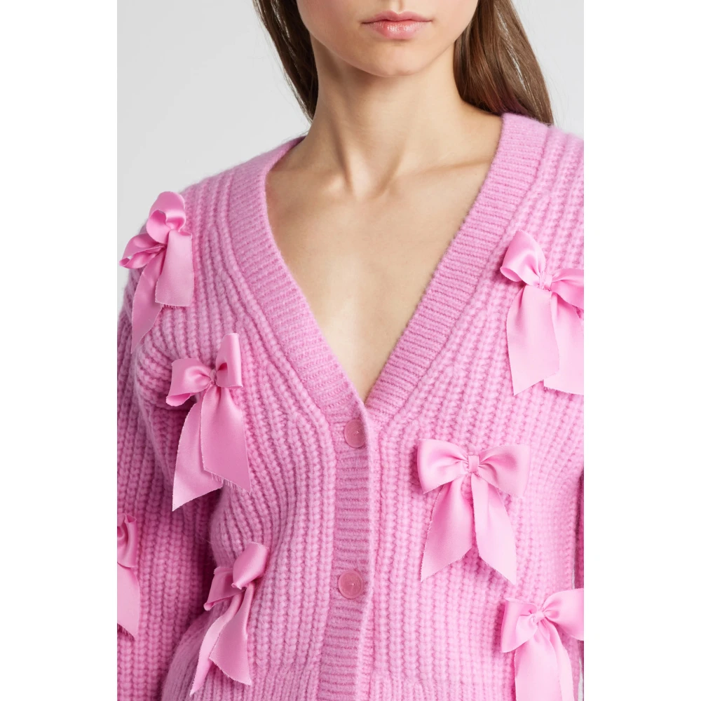 Loveshackfancy Alpaca Wool Blend Cardigan Rose Pompadour Pink Dames