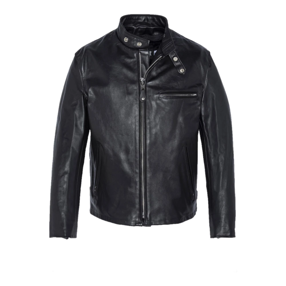 Schott NYC Iconische Café Racer Leren Jas Zwart Black Heren