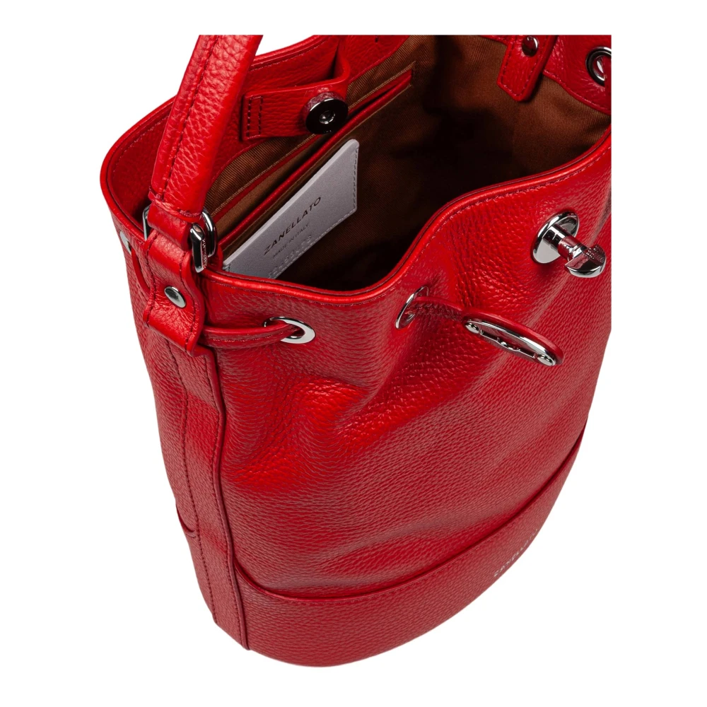 Zanellato Rode leren bucket tas Draaibare sluiting Red Dames