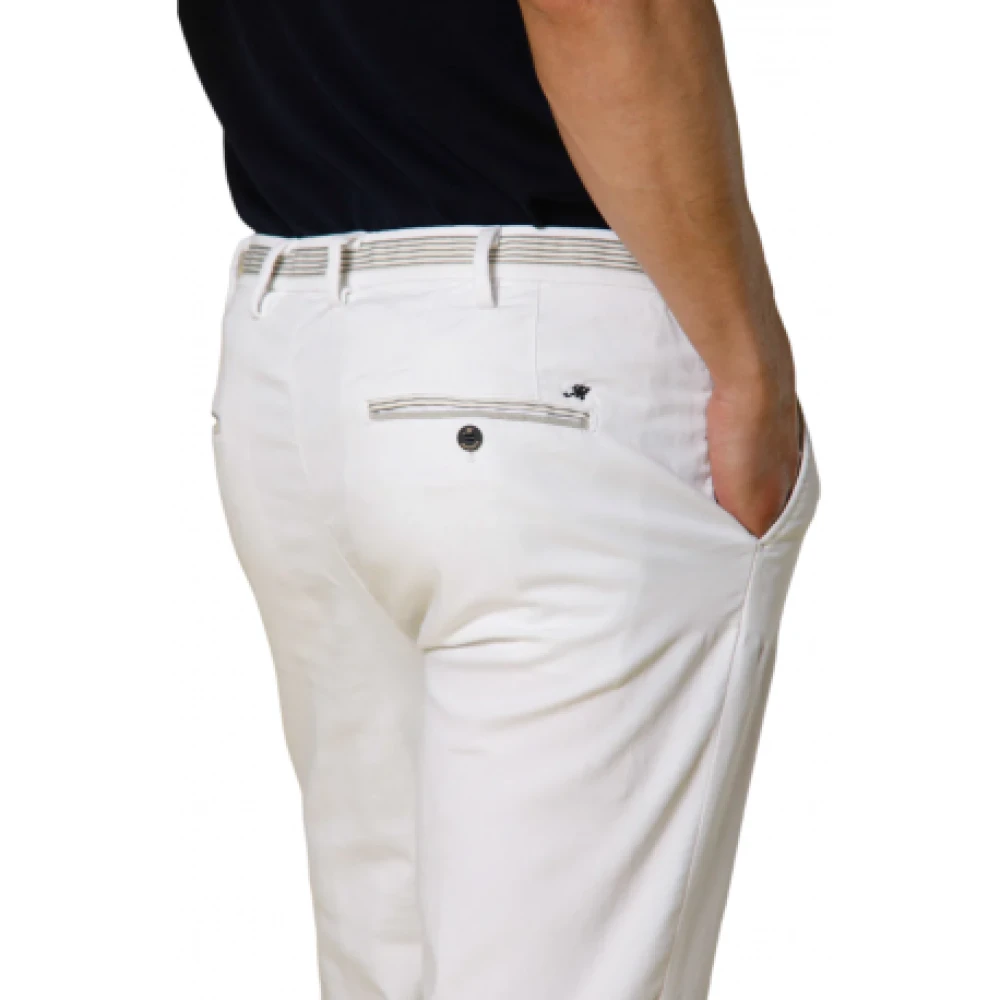 Mason's Witte Jersey Chino Jogger Broek Torino Golf White Heren