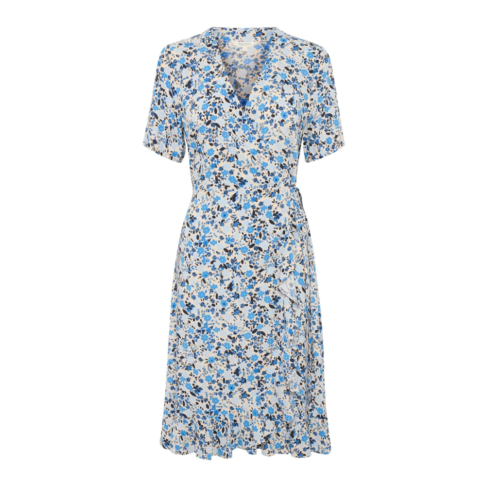 Part Two Multicolor Midi Dresses, Female, 2XS, Floral Windsurfer Dress With Ruffles