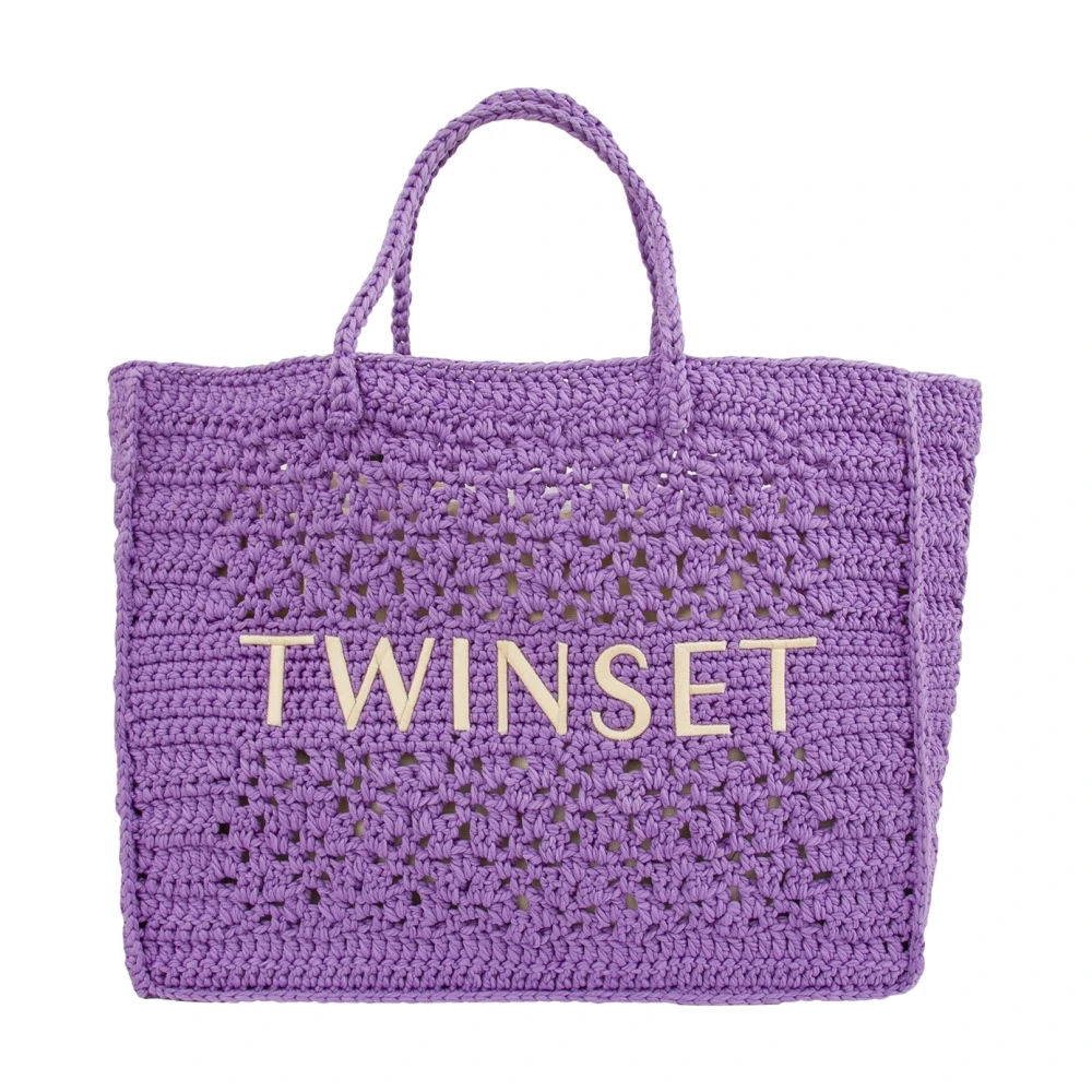 Twinset Gehaakte Lilla Tote Tas Purple Dames
