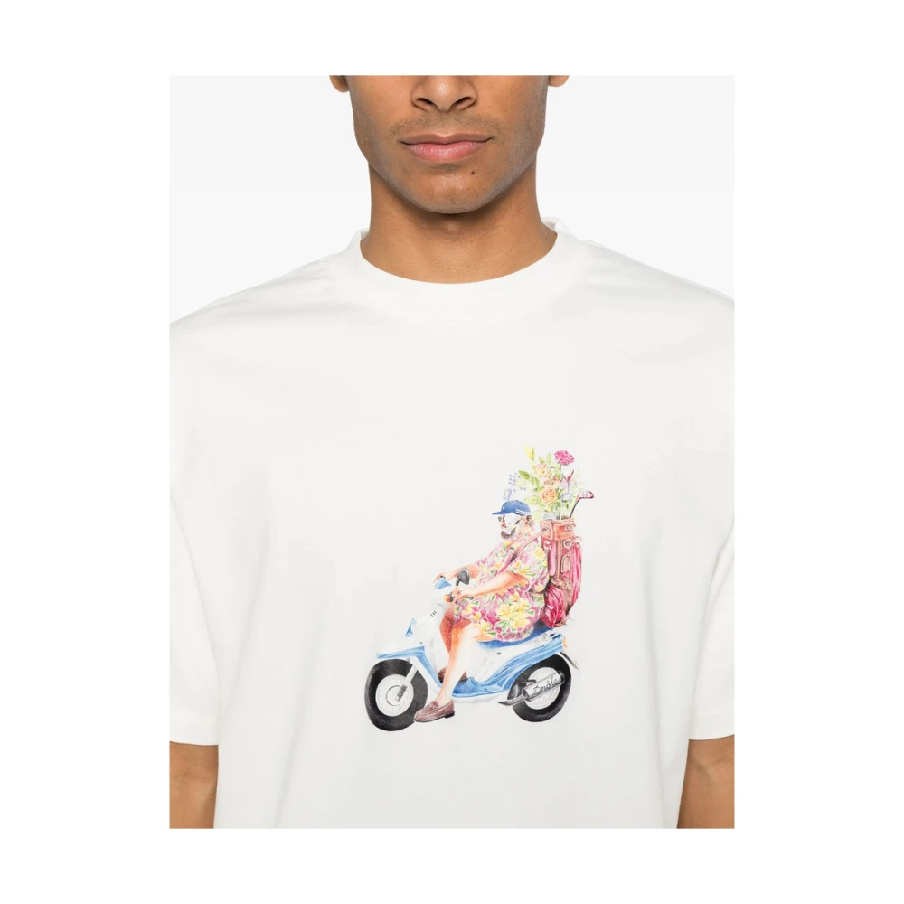 Drole de Monsieur Witte Crew Neck Korte Mouw T-shirt Beige Heren