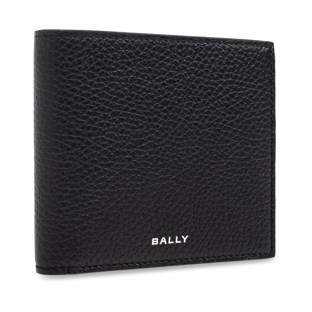 Bally Leren Portemonnee met Logo Black Heren