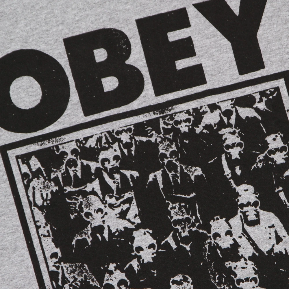 Obey Klassiek Heather Grey Crew Neck T-Shirt Gray Heren