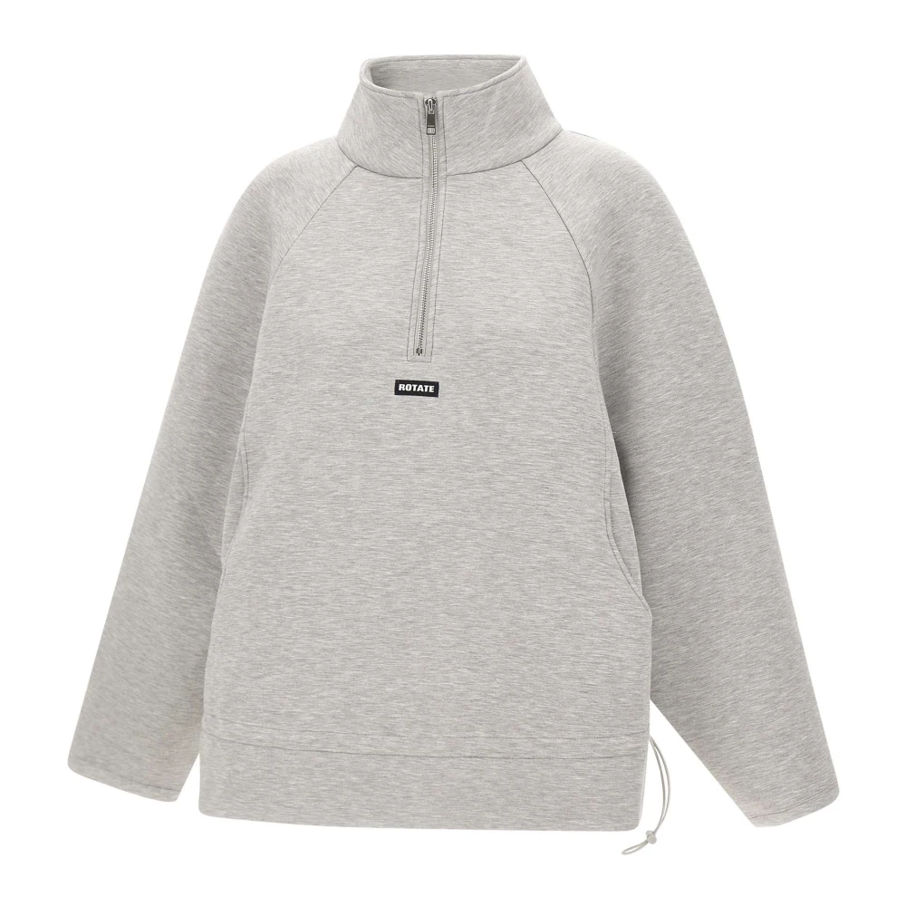 Rotate Birger Christensen Gray Zip-Throughs, Female, Xs, Half-Zip Sweatshirt