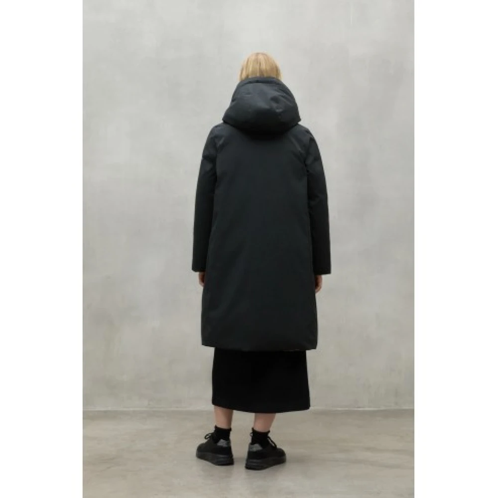 Ecoalf Omkeerbare Baru Zwarte Winterjas Black Dames