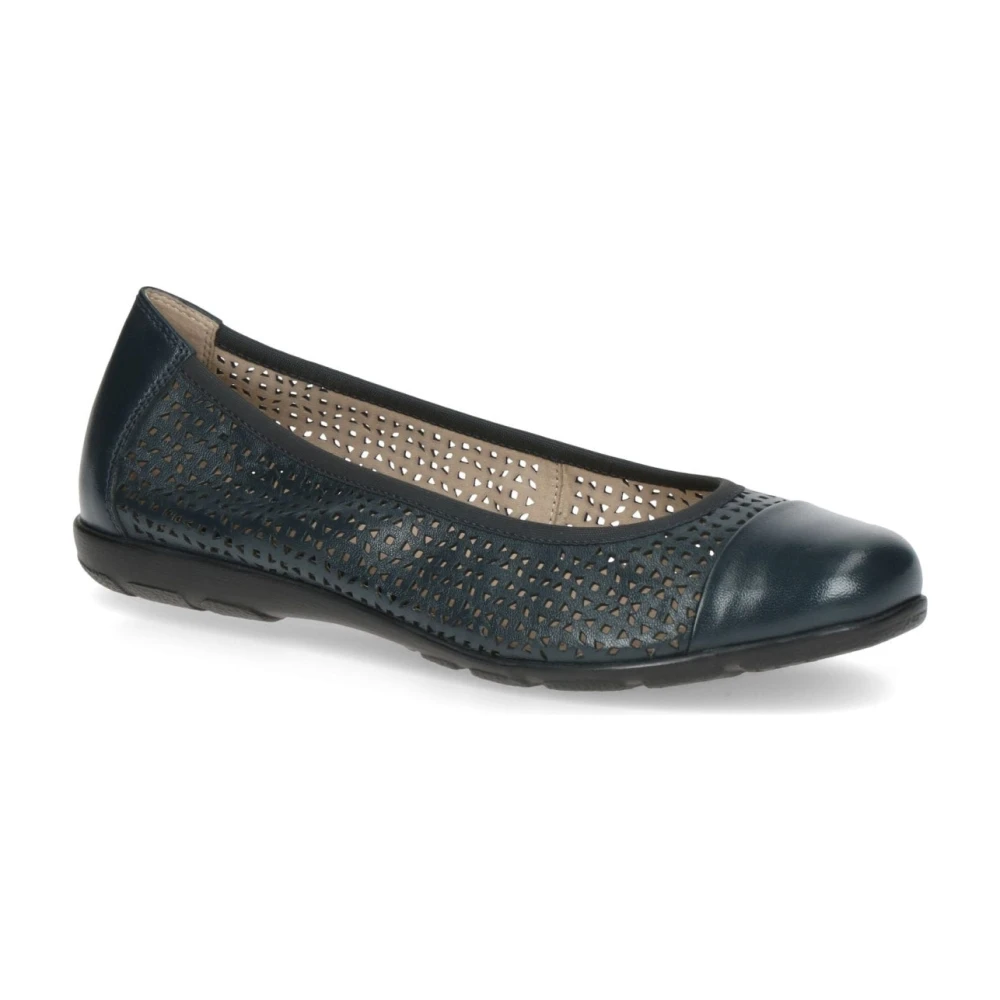 Caprice Women's Blue Ocean Nappa Casual Closed Ballerinas