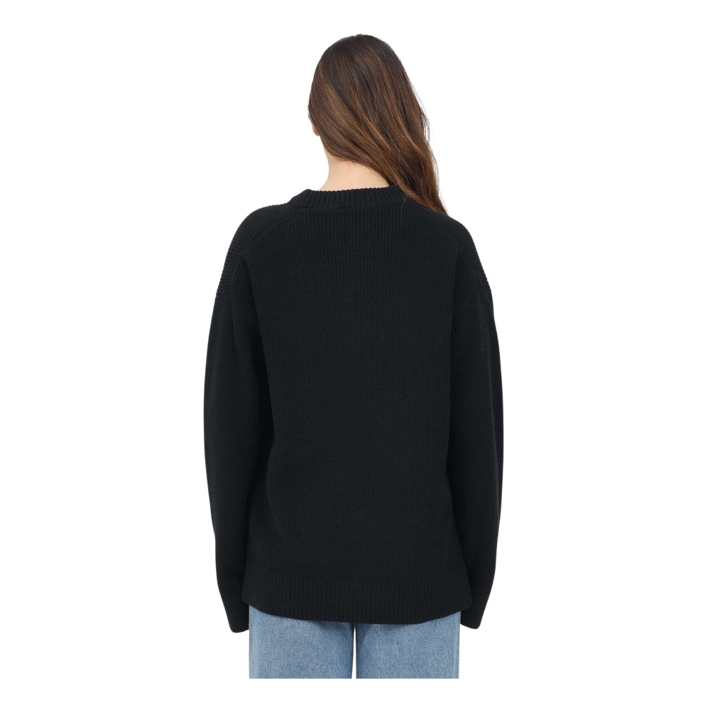 Calvin Klein Jeans Zwarte Crewneck Sweater Casual Stijl Black Dames