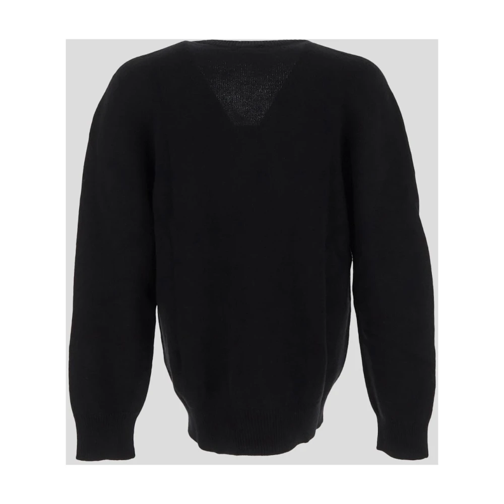 Laneus Wol V-hals Gebreid Black Heren
