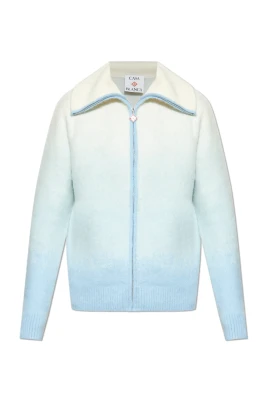 Fluffy Gradient Mohair Zip Jacket