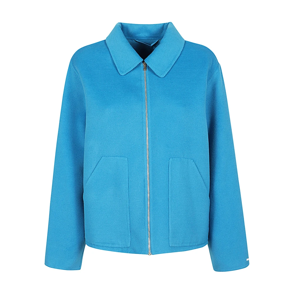 Marella Korte Polyester Jas Blue Dames