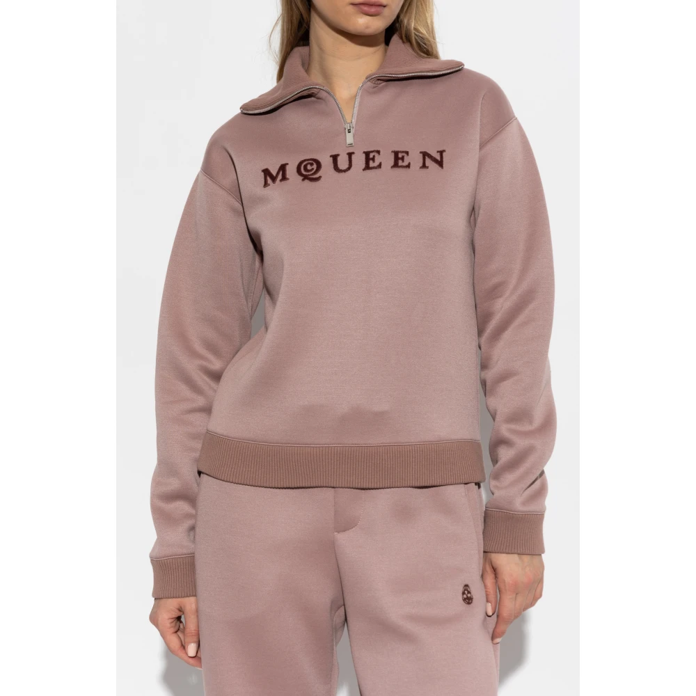 alexander mcqueen Sweatshirt met kraag Pink Dames