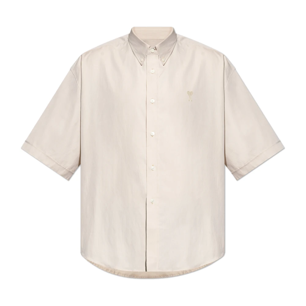 Ami Paris Korte mouwen shirt Beige Heren