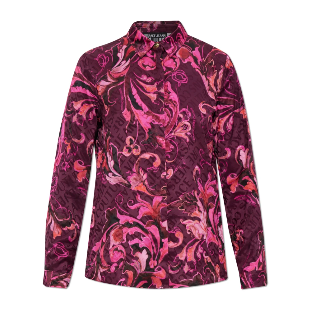 Versace Jeans Couture Donna Rosso Camicia Con Motivo Barocco